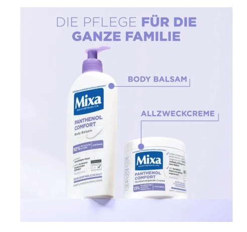Mixa Panthenol Comfort Body Balsam 250ml, Лосьон для тела Panthenol Comfort, Франция, успокаивает и восстанавливает кожу, против сухости и раздражения, для чувствительной кожи, без отдушек, 250 мл