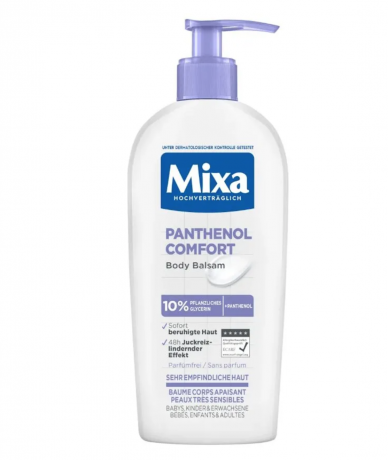 Mixa Panthenol Comfort Body Balsam 250ml, Лосьон для тела Panthenol Comfort, Франция, успокаивает и восстанавливает кожу, против сухости и раздражения, для чувствительной кожи, без отдушек, 250 мл