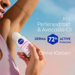 NIVEA Pearl &amp; Beauty Anti-Transpirant Roll-On, 50 ml, Нивеа Антиперспирант ролик, перламутровые экстракты и масло авокадо, выравнивание тона кожи, 72ч защита, 50 мл
