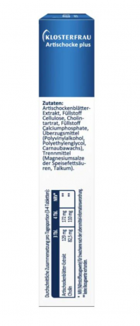 Klosterfrau Artischocke Plus Tabletten 30 stk, Экстракт листьев артишока для улучшения пищеварения, 30 таблеток