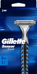 GILLETTE Rasierer, Sensor Excel, 1 St, Джилетт Набор для бритья Sensor Excel: станок и 5 сменных кассет, 1 набор