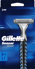GILLETTE Rasierer, Sensor Excel, 1 St, Джилетт Набор для бритья Sensor Excel: станок и 5 сменных кассет, 1 набор