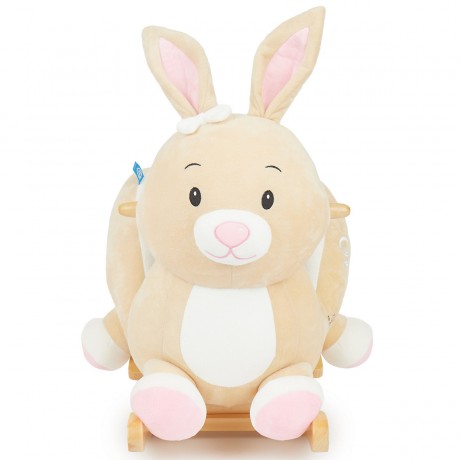 bieco Plusch Schaukeltier Baby Hase 60 cm aus Holz Schaukelpferd mit Sicherheitsgurt Schaukeltiere Плюшевая качалка