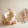 bieco Plusch Schaukeltier Baby Hase 60 cm aus Holz Schaukelpferd mit Sicherheitsgurt Schaukeltiere Плюшевая качалка