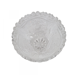 Вазочка винтажная Im Stil Anna Hutte на ножке с объемным декором, хрусталь, 16,5 см, Германия, 1960-70гг.