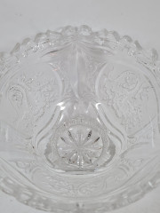 Вазочка винтажная Im Stil Anna Hutte на ножке с объемным декором, хрусталь, 16,5 см, Германия, 1960-70гг.