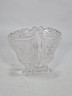 Вазочка винтажная Im Stil Anna Hutte на ножке с объемным декором, хрусталь, 16,5 см, Германия, 1960-70гг.