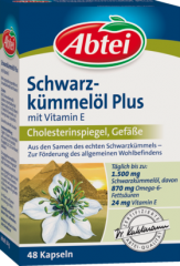 Abtei Schwarzkümmelöl Масло черного тмина плюс витамина Е в капсулах, 48 шт