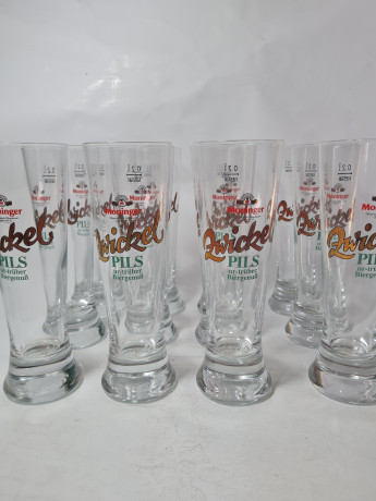 Бокалы пивные винтажные Rastal Moninger/ Zwickel, заводская упаковка, стекло, 0.2 л, 19 см, 12 шт., Германия, 1970-80гг.