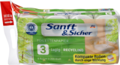 Sanft&amp;Sicher Туалетная бумага перерабатываемый 3-lagig, 8x200 Blatt, 1600 листов