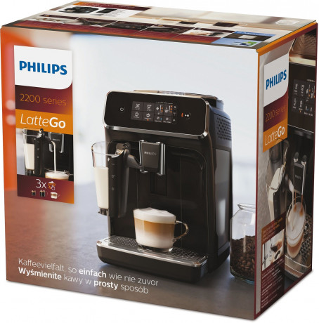 Philips Philips Kaffeevollautomat 2200 Serie EP2231/40 LatteGo, klavierlackschwarz Полностью автоматическая кофемашина Philips серии 2200 EP2231/40 LatteGo, черный рояль