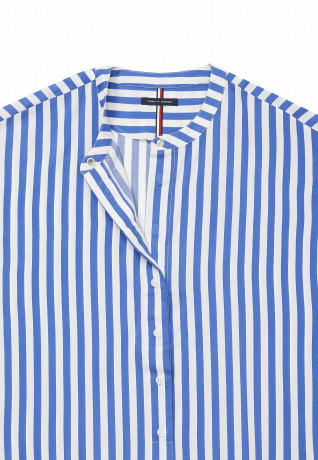 Tommy Hilfiger ADAPTIVE STRIPE SHORT SLEEVE Button-down blouse verona blue multi ADAPTIVE STRIPE SHORT SLEEVE Блузка на пуговицах верона синий мульти