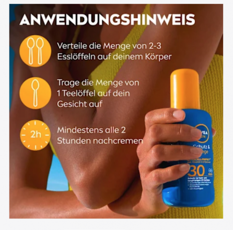 NIVEA SUN Sonnenspray Schutz & Pflege LSF 30, Солнцезащитный спрей для защиты и ухода за кожей, SPF 30, 200 мл