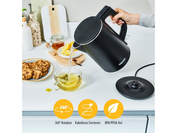 Tristar Tristar Wasserkocher Tristar WK-3404 Wasserkocher schnurlos Schwarz, 1.50 l, 2200 W  Чайник Tristar Tristar WK-3404 беспроводной чайник черный, 1,50 л, 2200 Вт