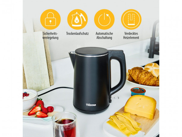 Tristar Tristar Wasserkocher Tristar WK-3404 Wasserkocher schnurlos Schwarz, 1.50 l, 2200 W  Чайник Tristar Tristar WK-3404 беспроводной чайник черный, 1,50 л, 2200 Вт