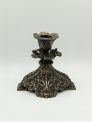 Подсвечники винтажные на одну свечу, с красивым резным декором, латунь, 2 шт., 12 х 11.5 см, Германия, 1960-70гг.