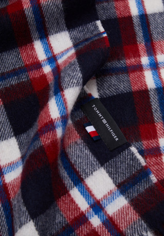 Tommy Hilfiger UPTOWN TARTAN SCARF UNISEX Scarf red/navy ШАРФ В КЛЕТКУ UPTOWN УНИСЕКС Шарф красный/темно-синий