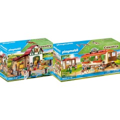 PLAYMOBIL 2er Set: 6927 Ponyhof + 70510 Ponycamp-Ubernachtungswagen Набор из 2 предметов: 6927 Пони-Ферма + 70510 Пони-лагерь со спальным вагоном