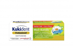 Kukident Haftcreme Med + Kamille 40g х 2st,  Крем для фиксации зубных протезов, сильная фиксация до 12 часов, защита десен, с ромашкой и мятой, 40 г x 2шт