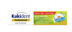 Kukident Haftcreme Med + Kamille 40g х 2st,  Крем для фиксации зубных протезов, сильная фиксация до 12 часов, защита десен, с ромашкой и мятой, 40 г x 2шт