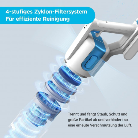 Eureka! Eureka! Akku-Hand-und Stielstaubsauger Ideal fur Hartboden, Teppiche, Tierhaare, 250,00 W, beutellos, 2 in1 Kabelloser Staubsauger Leicht mit Burstenloser Motor 250W Starke  Эврика! Беспроводной ручной и стержневой пылесос, идеально подходящий для