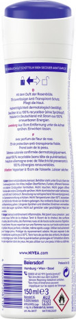 NIVEA Rosenblute Anti-Transpirant Spray, 150 ml, Нивеа Антиперспирант спрей, нежный аромат розы, масло авокадо, 72ч защита, 150 мл