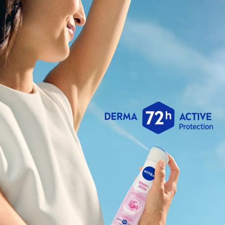 NIVEA Rosenblute Anti-Transpirant Spray, 150 ml, Нивеа Антиперспирант спрей, нежный аромат розы, масло авокадо, 72ч защита, 150 мл