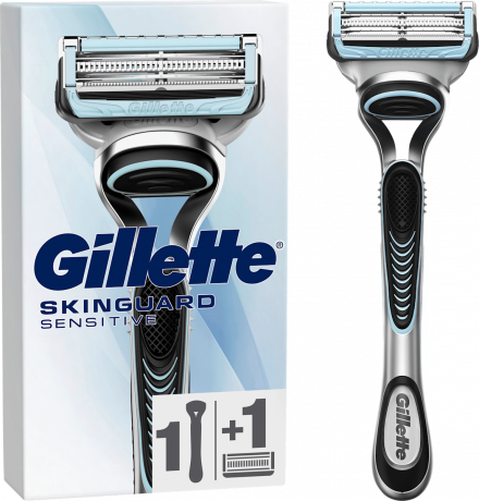 GILLETTE Rasierer, Skinguard Sensitive, 1 St, Джилетт Набор для бритья SkinGuard Sensitive для чувствительной кожи: станок и 1 сменная кассета, 1 набор