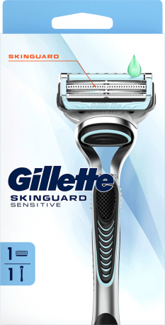 GILLETTE Rasierer, Skinguard Sensitive, 1 St, Джилетт Набор для бритья SkinGuard Sensitive для чувствительной кожи: станок и 1 сменная кассета, 1 набор