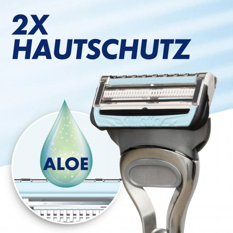 GILLETTE Rasierer, Skinguard Sensitive, 1 St, Джилетт Набор для бритья SkinGuard Sensitive для чувствительной кожи: станок и 1 сменная кассета, 1 набор