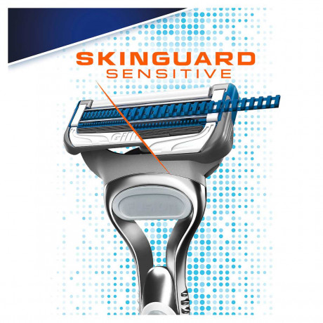 GILLETTE Rasierer, Skinguard Sensitive, 1 St, Джилетт Набор для бритья SkinGuard Sensitive для чувствительной кожи: станок и 1 сменная кассета, 1 набор