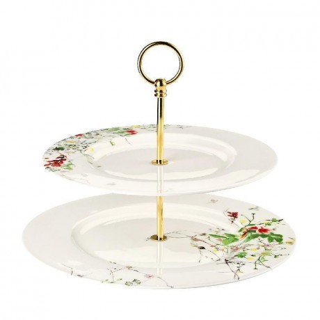 Rosenthal Rosenthal Brillance Fleurs Sauvages Etagere 2-tlg. Oberer Teller 28 cm / Unterer Teller 33 cm Rosenthal Brillance Fleurs Sauvages Подставка для торта 2 шт. Верхняя тарелка 28 см / нижняя тарелка 33 см