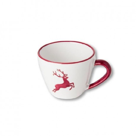 Gmundner Keramik Gmundner Keramik Bordeauxroter Hirsch Cappuccino-Obertasse 0,16 L / h: 6,8 cm Керамическая чашка Gmundner для капучино, бордо, красный олень, 0,16 л / высота: 6,8 см