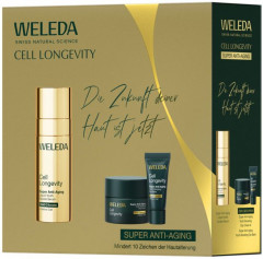 WELEDA Cell Longevity Super Anti-Aging Geschenkpackung, 3 Produkte, 50 ml + 15 ml + 5 ml, Подарочный набор Cell Longevity Super Anti-Aging: двухфазная сыворотка 50 мл, дневной крем 15 мл и бальзам вокруг глаз 5 мл