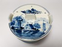 Delft Holland, Делфтский фарфор Сахарница с изображением мельницы на фоне классического голландского пейзажа, 8см х 12см, Голландия 1970-1975гг.