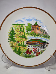 Manufaktur Floss Bavaria Декоративная тарелка с видами Санкт-Андреасберг, 19,5 см, Германия, 1960-70гг.