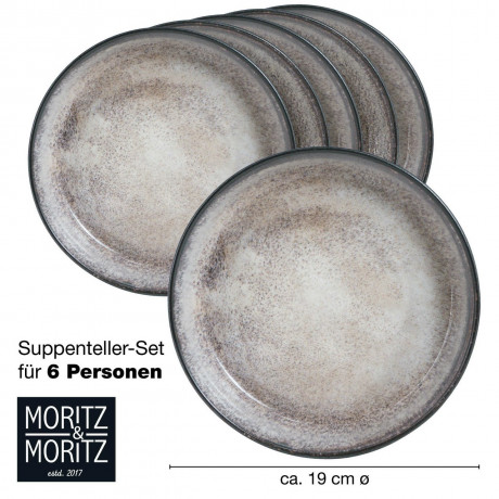 Moritz & Moritz Moritz & Moritz Suppenteller 6-tlg. DIGITAL grau Суповые тарелки Moritz & Moritz 6 шт. ЦИФРОВОЙ