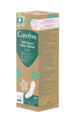 Carefree  Slipeinlagen Organic Cotton Long 24 St, Карефри Ежедневные прокладки из органического хлопка Long 24шт, 3 упаковки (72 штуки)