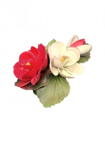 Статуэтка винтажная The Franklin Mint "Роза York & Lancaster", фарфор, 14 х 5 см, Италия, 1985 год.