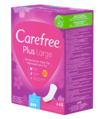 Carefree Slipeinlage Plus Large mit Frischeduf, Прокладки ежедневные Large Plus Fresh с ароматом свежести, 48 шт, 2 упаковки (96 шт)