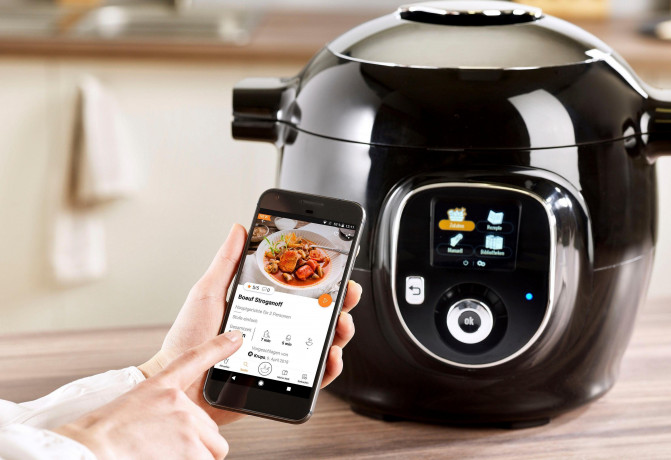 Krups Krups Multikocher CZ7158 Cook4Me+ Connect, 1600 W, 6 l Schussel, elektr. Schnellkochtopf, 150 vorprogrammierte Rezepte, 4L Kapazitat  Мультиварка Krups CZ7158 Cook4Me+ Connect, 1600 Вт, чаша 6 л, электрическая. Скороварка, 150 запрограммированных ре