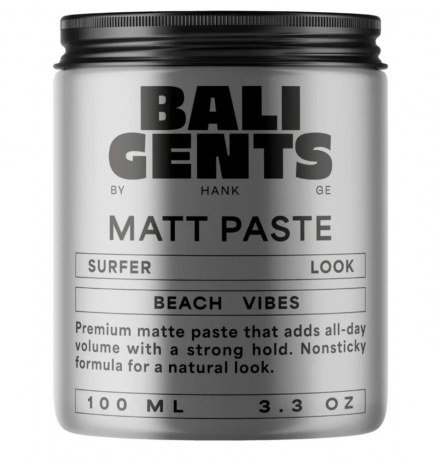 BALI GENTS Matt Paste 100ml,  Паста для укладки волос для мужчин (Германия), матовая текстура и сильная фиксация, естественный эффект без склеивания, 100 мл