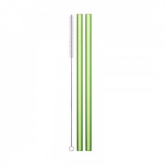 Eisch Eisch Gentleman Trinkhalm Glas Grun Set 2-tlg. mit Reinigungsburste - im Geschenkkarton l: 20 cm / d: 9 mm Стакан для питья Eisch Gentleman зеленый набор 2 шт. с щеточкой для чистки - в подарочной упаковке д: 20 см / д: 9 мм