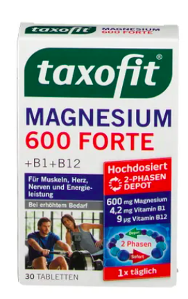 taxofit Magnesium 600 Forte, Таксофит Магний 600 Форте +B1, B6, B12 Таблетки, 30 шт.