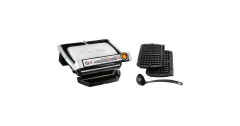 Tefal Tefal Optigrill+ GC716D12, Kontaktgrill silber/schwarz, 2.000 Watt, mit Waffelplatten  silber/schwarz Tefal Optigrill+ GC716D12, контактный гриль серебристый/черный, 2000 Вт, с вафельными пластинами
