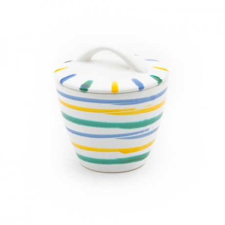 Gmundner Keramik Gmundner Keramik Buntgeflammt Zuckerdose Gourmet d: 9 cm / h: 10,5 cm Керамическая сахарница Gmundner разноцветная пламенная для гурманов d: 9 см / высота: 10,5 см