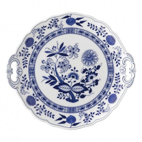 Hutschenreuther Hutschenreuther Blau Zwiebelmuster Kuchenplatte rund 27 cm Hutschenreuther Блюдо для торта с голубым луком около 27 см