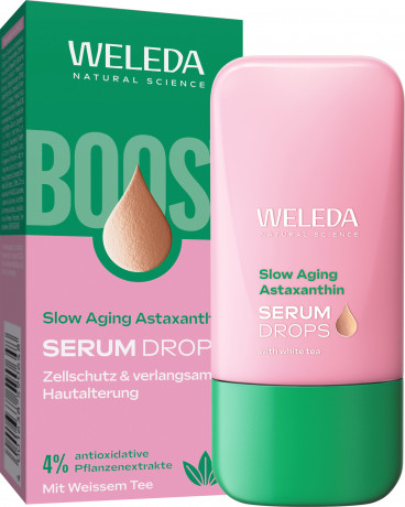 WELEDA Slow Aging Astaxanthin Serum Drops, 30 ml, Антиоксидантные капли-сыворотка Slow Aging с астаксантином и белым чаем, 30 мл