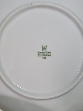 Чайное трио винтажное Bareuther Waldsassen Bavaria с розовыми цветами и золотым декором, фарфор, Германия, 1960-70гг.