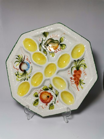 Italian Cermaic, Керамическое блюдо для яиц с яркой ручной росписью, Италия 1960-65гг.